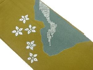 縮緬地抽象花模様名古屋帯